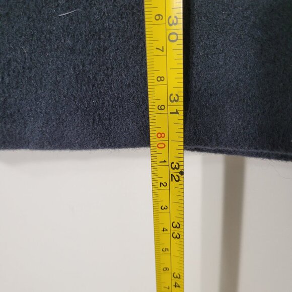 Peter Nygard Dark Navy Blue Double Breasted Pea Coat Flap Wool Blend Pocket 10 - Picture 10 of 11